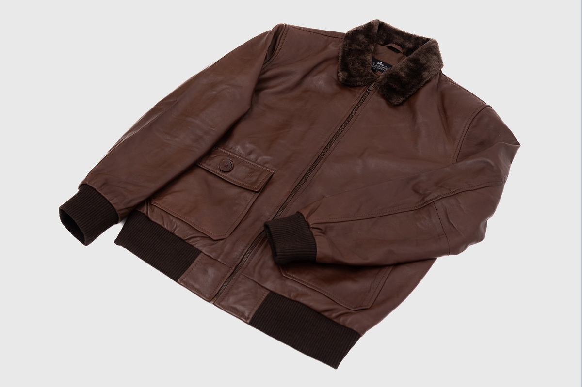 Douglas Oak Brown Leather Bomber Jacket